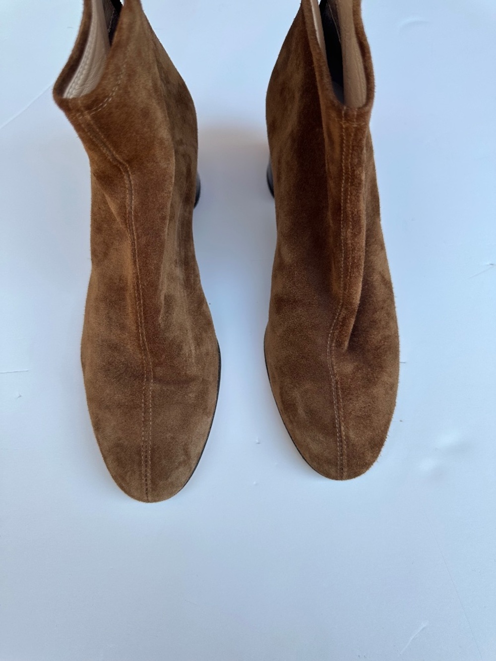 AGL Brown Suede Boots - Size 39, Tortoise Shell Heel,